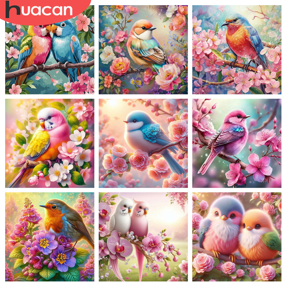Resin Art Rose - HUACAN Pittura Diamante Uccello Fiore Animale
