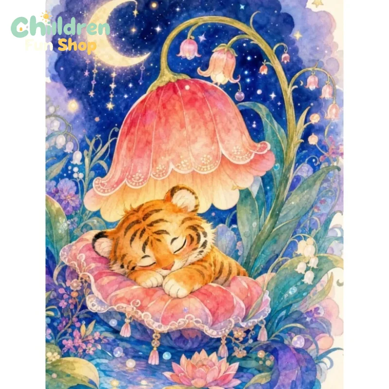 Resin Art Baby - Pittura con diamanti: bambino tigre che