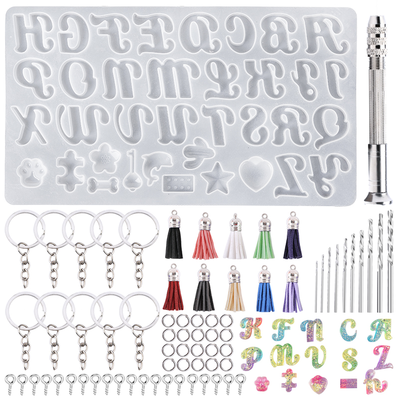 Resin Art Alphabet - Stampi per portachiavi con alfabeto Stampo