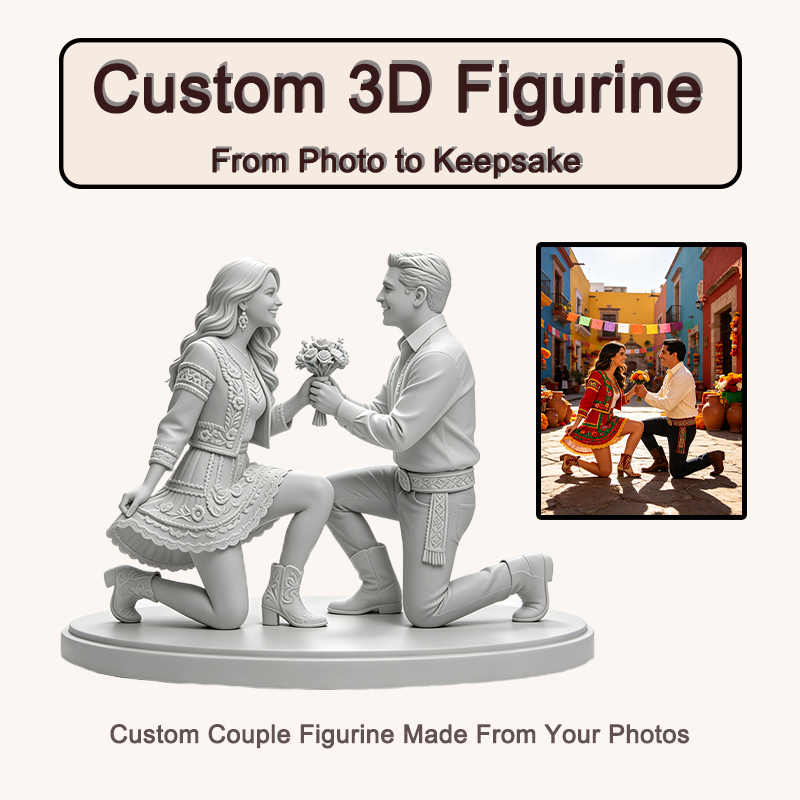 Resin Art Wedding Gift - Statuetta di coppia personalizzata stampata in