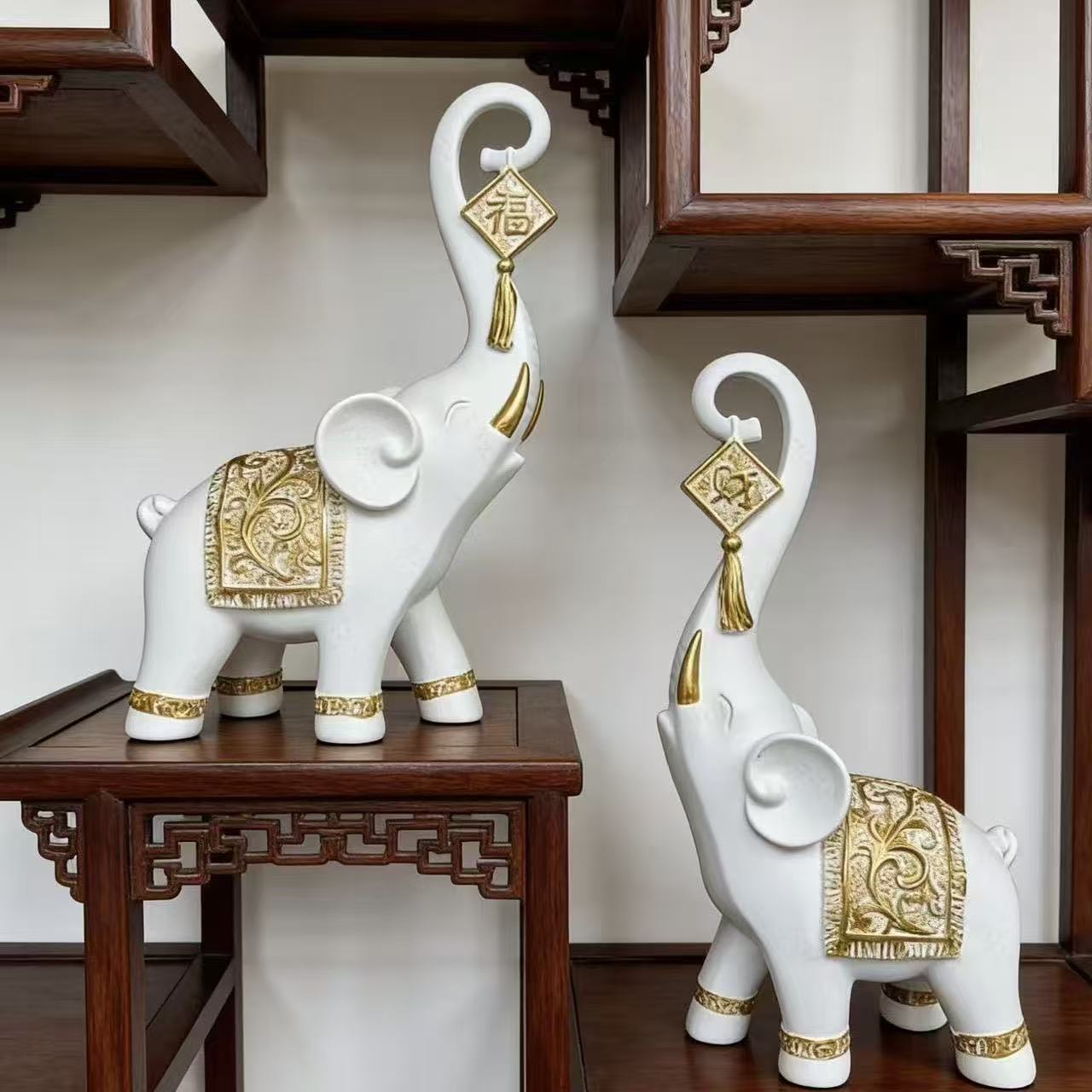 Resin Art Wedding Gift - Coppia di Statuette Portafortuna in Stile